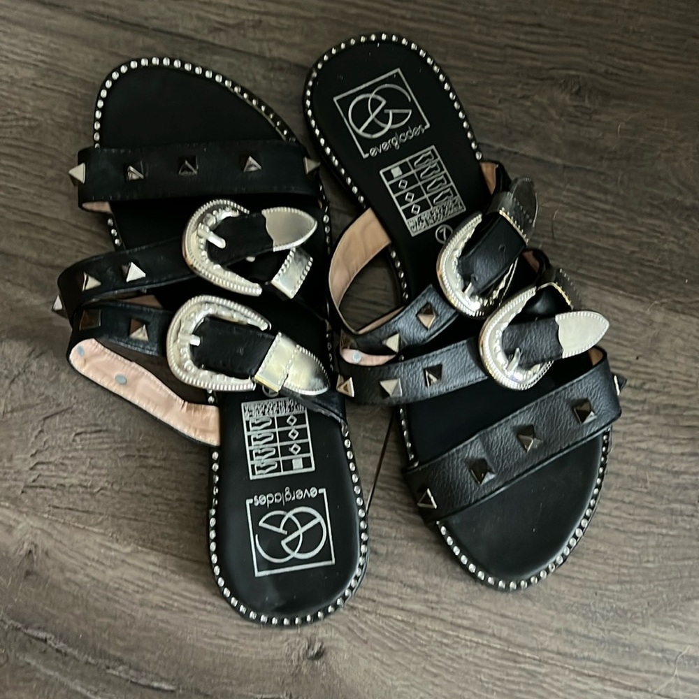Black studded sandals